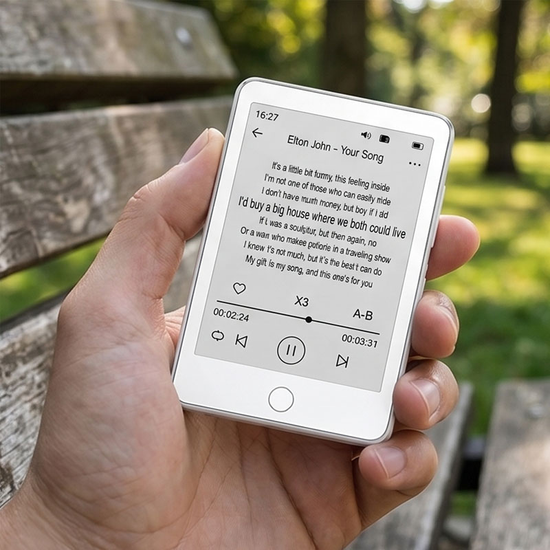 Music Audiobook - Player MP3 com Tela E-ink de