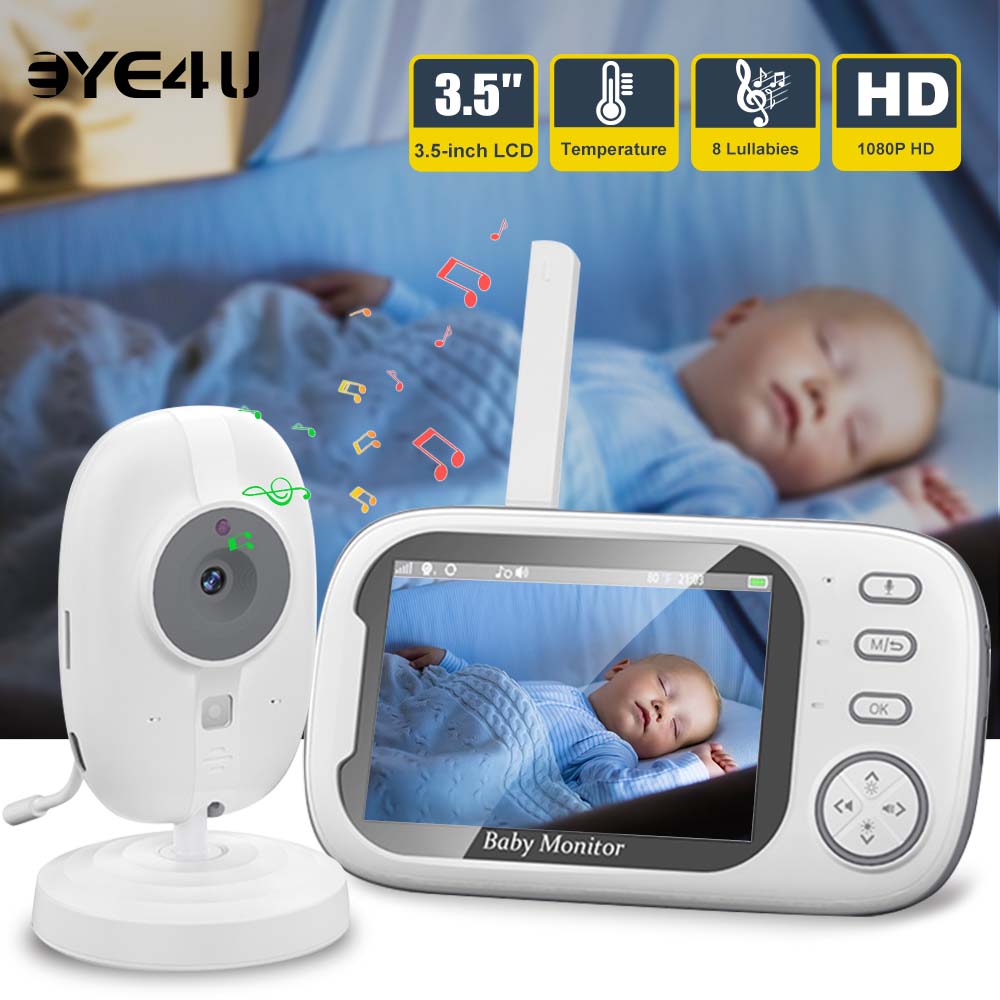 Audio Music Kids - 3.5'' Video Baby Monitor, Áudio Bidirecional,