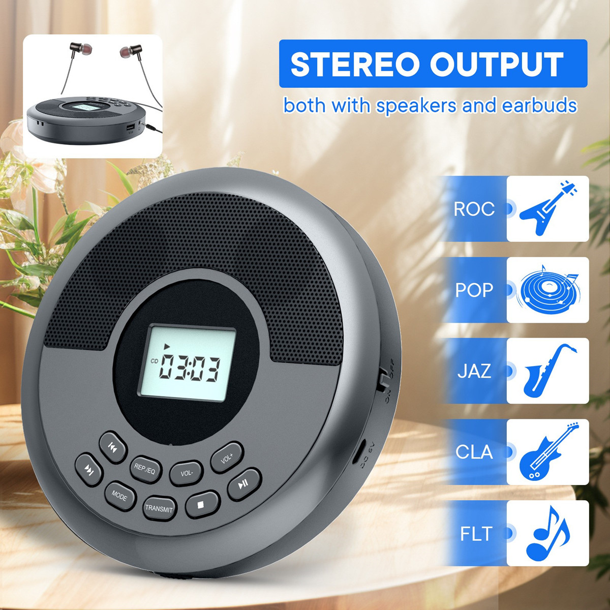Máquina de disco de cd portáti - Audio Music Mp3 Songs avaliação e preço